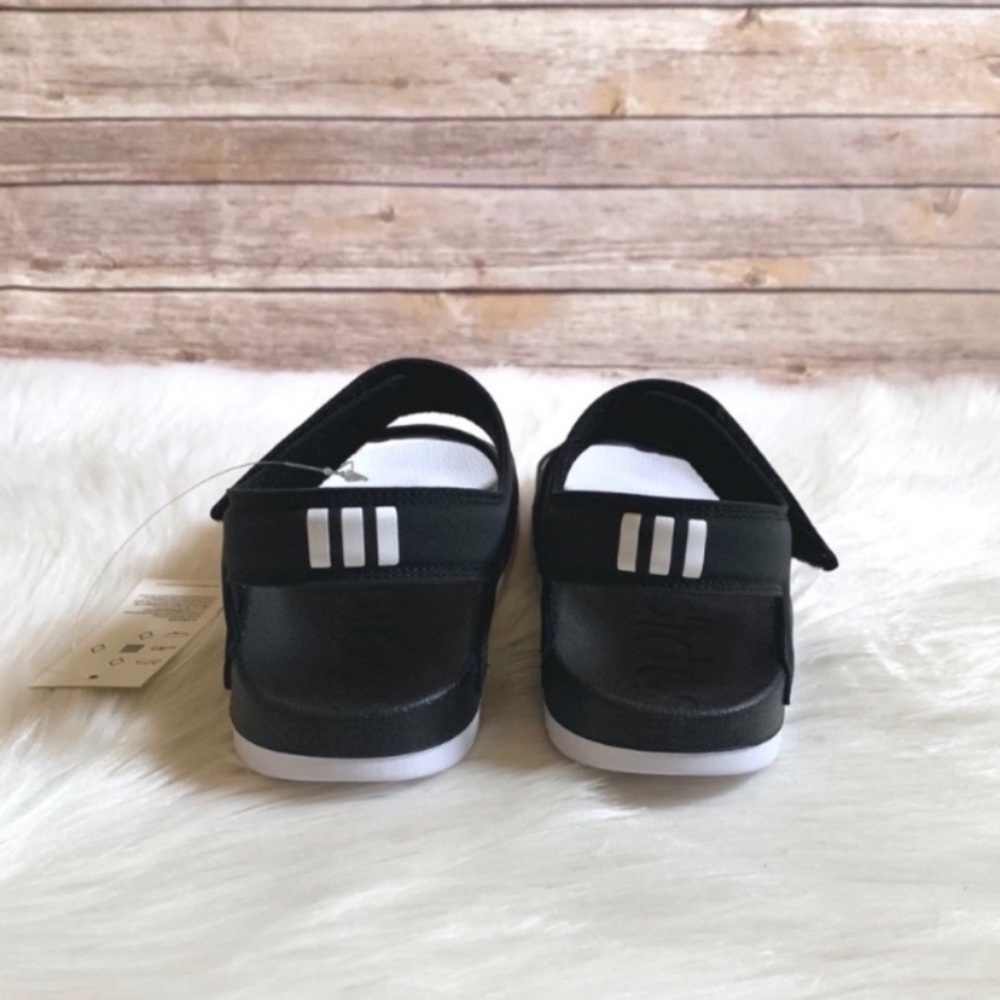 Adidas Black And White Adilette Sandals - Picture 4 of 8